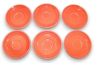 Fiesta Ware Fiestaware Saucers Set Of 6 Tangerine 6" Lead Free LLB LLC - Picture 1 of 6