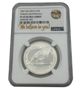 2010 Belarus Common Kestrel NGC PF69 Silver Coin - Picture 1 of 2