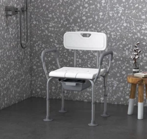 HOMCOM Shower Chair, Medical Grade, Adjustable, Open Box - Picture 1 of 8