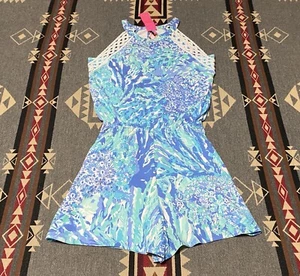 Lilly Pulitzer LaLa Halter Romper XS Blue Haven Soleil NWT Womens T16 - Picture 1 of 11