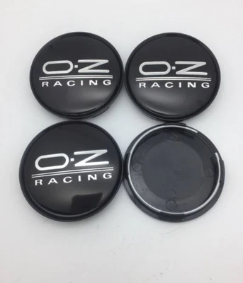 4 x 63 mm für OZ Racing Schwarz Silber Nabendeckel Nabenkappen Rim Caps Hub Caps - Bild 1 von 4
