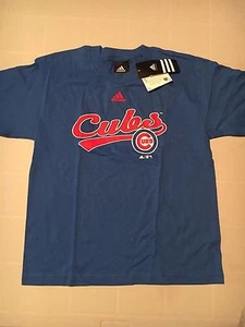 Chicago Cubs NEW Youth Large Adidas Logo T-Shirt. MLB Baseball NWT Gift Kids Fan - Picture 1 of 3