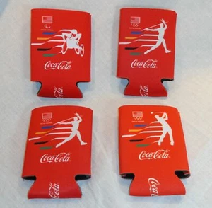 4 Coke Coca-Cola Koozies Rio 2016 Olympics Can Coolers Golf Javelin Paralympics - Picture 1 of 12