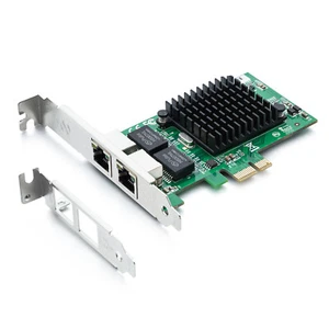 For Intel E1G42ET 1G Gigabit PCIe Network Card with Intel 82576 Chip Dual RJ45 - Picture 1 of 5