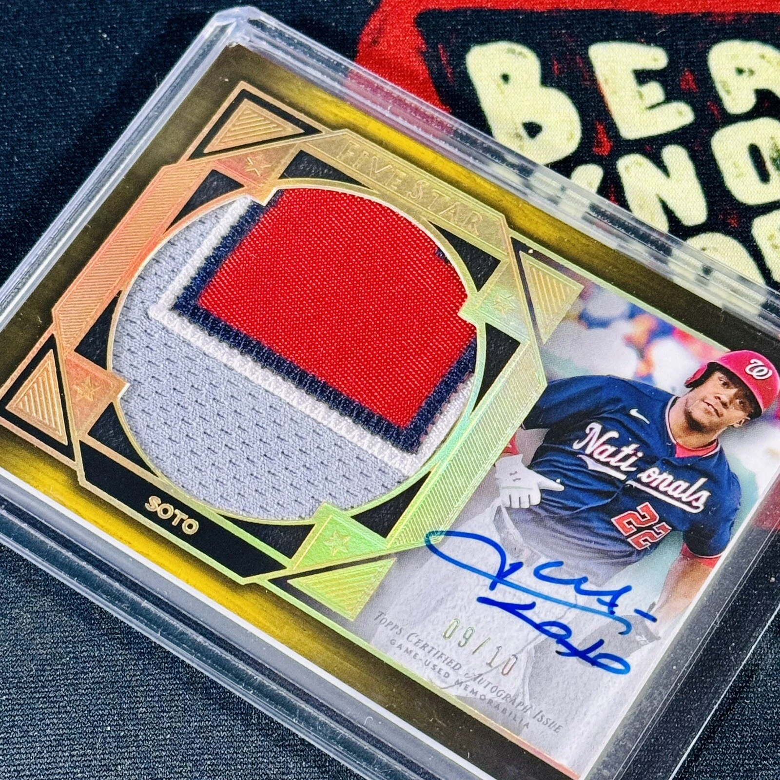 JUAN SOTO 2022 Topps Five Star On Card Auto Jumbo Patch Gold /10 Clean