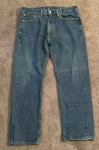 Men's Levi's 505 Regular Fit Blue Denim Jeans 36x30 - Picture 1 of 3