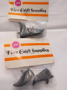 Vintage Zims Black Plastic Doll ANKLE BOOTS 2 Packages NIP - Picture 1 of 3