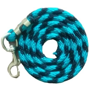 Cuerda de plomo de nailon para caballo 60 pulgadas de latón azul azulado/negro bastón de caramelo - Imagen 1 de 2