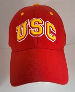 Vintage USC Trojans Hat Cap Top of the World Flex One Fit Raised Embroidery - Picture 1 of 10