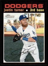 2020 Topps Heritage Base #30 Justin Turner - Los Angeles Dodgers