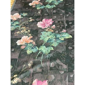 Vintage Texoprint Upholstery Fabric Large Floral Abstract Scotchgard By The Yard - Picture 1 of 11