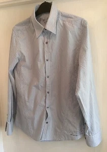 Camisa para hombre River Island manga larga a rayas talla pequeña - Imagen 1 de 7