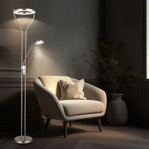 Piantana Lampada a Luce Indiretta da Soggiorno Scrivania Regolatore LED 194 CM - Foto 1 di 11