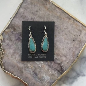 Native American .925 Sterling Silver & Turquoise earrings Fine Jewelry Bargains - Picture 1 of 3