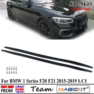FOR BMW 1 SERIES F20 F21 E82 M PERFORMANCE SIDE SKIRT EXTENSION BLADE BLACK 11+ - Picture 1 of 12