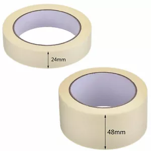 24-48MM x 50M EASY TEAR MASKING TAPE INDOOR OUTDOOR DIY PAINTING DECORATING - Picture 1 of 1