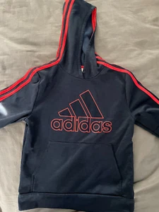 Boy's Adidas hooded pullover Size Medium 10-12 blue and orange - Picture 1 of 2