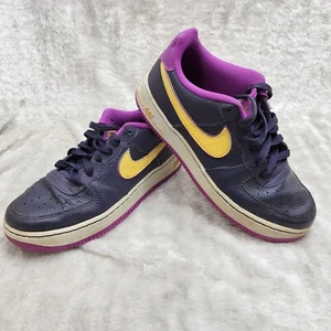 Nike Air Force 1 Low Lakers GS 6 purple yellow shoes kids - Picture 1 of 14