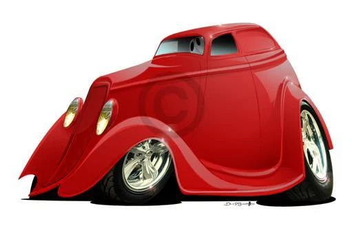 Camiseta Ford 1933 1934 sedán entrega dibujos animados vintage clásica automática #6843 Foto 1 de 1