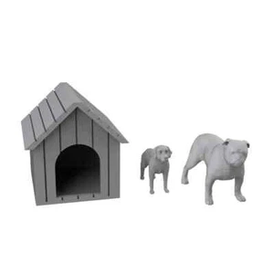 LYT43102 1/43 O Scale Car & Railroad Accessory Props Dogs And Kennel - Picture 1 of 2