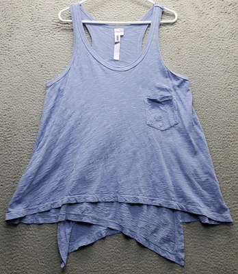 Top Wilt Activewear para mujer grande azul sin mangas dobladillo asimétrico corredor espalda abierta Foto 1 de 4