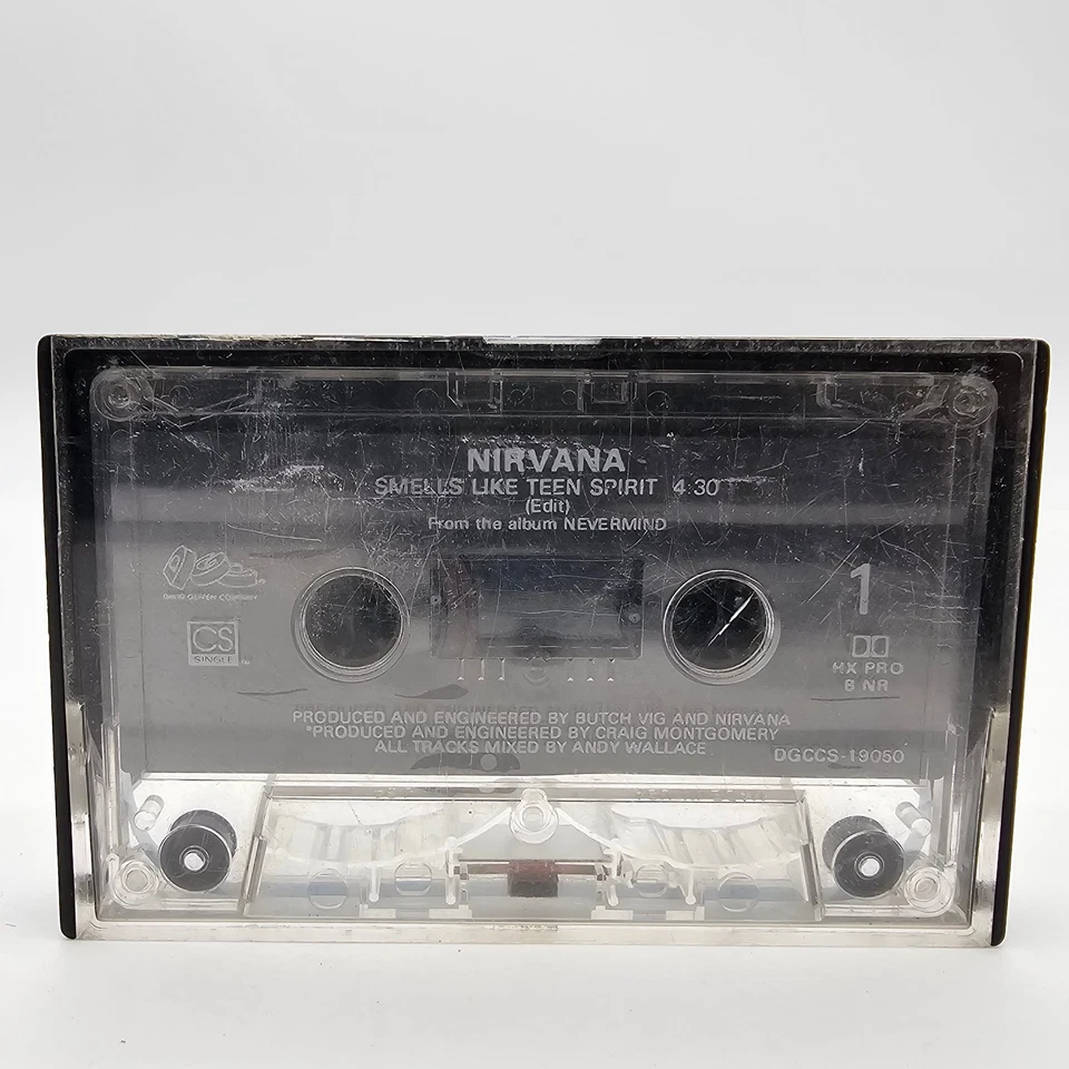 Nirvana Smells Like Teen Spirit Single Cassette Even In His Youth 1999 Geffen Co - Image 1 of 4