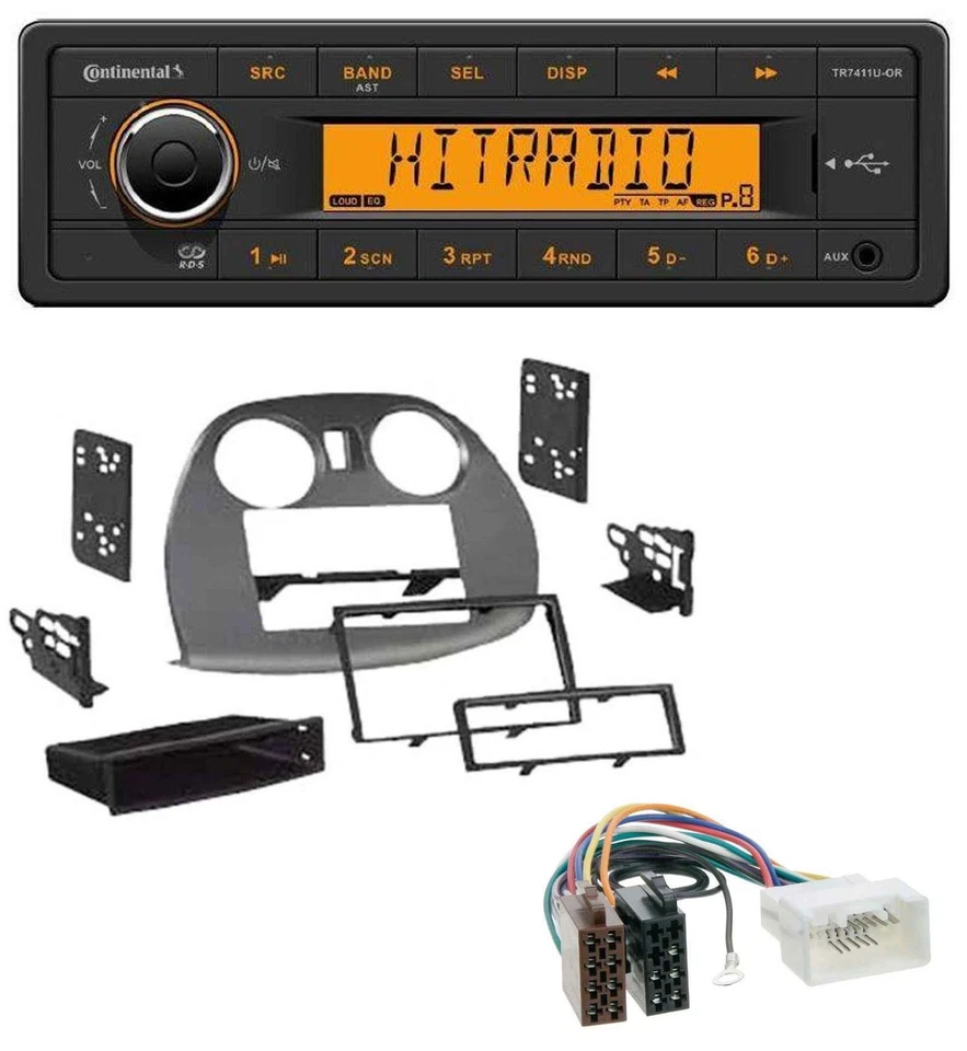 Continental 1DIN USB AUX MP3 Autoradio für Mitsubishi Eclipse 4G 2005-2012 - Bild 1 von 4