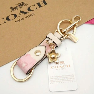 Coach Limited Edition Leather & Canvas Keychain Bag Charm Used - Picture 1 of 3
