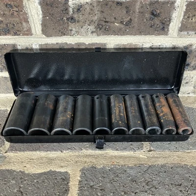 Juego de enchufes de impacto profundo Campbell Hausfeld 11 piezas 1/2 pulgada - tamaños SAE Foto 1 de 4