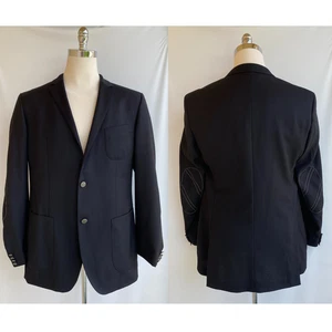 Hugo Boss The CLUB 99 Blazer Ellenbogen Schwarz Metallknöpfe 2 Btn 2 Schlitze Gr. 44 L - Bild 1 von 14