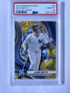 Bowman's Best Juan Soto Yellow Lazer Refractor #/75 New York Yankees 2024 PSA 10 - Imagen 1 de 2