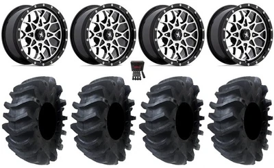 MSA Portal 14" Wheels Machined 30" AquaTorque Tires Yamaha Viking Wolverine - Image 1 of 4