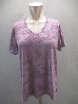 Camiseta deportiva manga corta cuello en V púrpura camuflada talla M para mujer 780 Foto 1 de 4