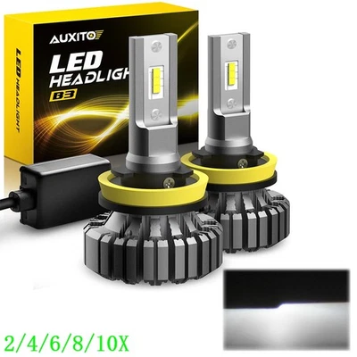 H8 H9 H11 LED Headlight Low Beam Bulbs Super White Light Noiseless Fanless 2~10X - Image 1 of 4
