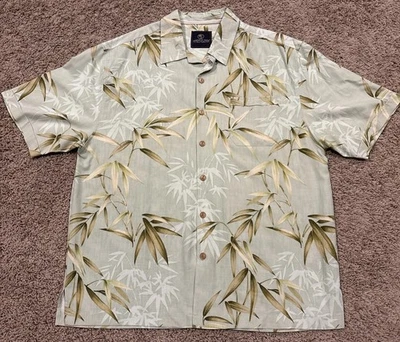 Camisa Jamaica Jaxx Para Hombres 100% Seda XL Hawaiana Abotonada Mangas Cortas Foto 1 de 4