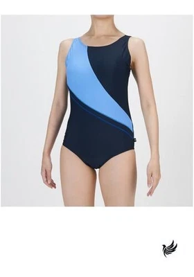 Traje de baño para mujer Mizuno de una pieza con espalda en U azul marino/C. Azul Talla Pequeña Foto 1 de 3