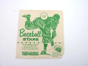 Sawyers View Master Baseball Stars reel no 727 BOOKLET ONLY - Picture 1 of 4