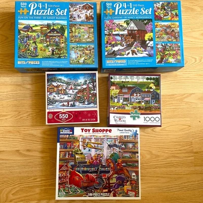 Lot of Jigsaw Puzzles 5 Boxes Containing a Total of 11 Puzzles Various Brands - Image 1 of 4