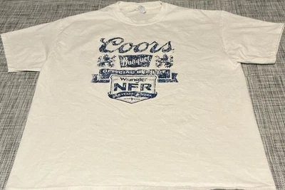 Camiseta Coors Wrangler NFR Para Hombre Blanca Manga Corta Algodón Talla XL Usada  Foto 1 de 4