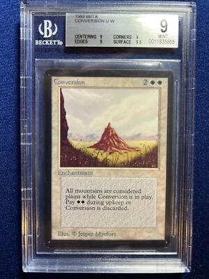 MTG BETA U W Conversion BGS 9 Quad+ MINT, Gem surface, Mint center,corners,edges - Image 1 of 2