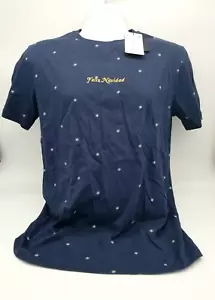 Denim & Flower Ricky Singh "Feliz Navidad" Blue T-Shirt Size S/M New W/Tags - Picture 1 of 10