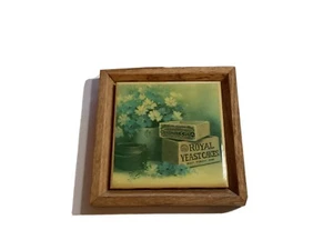 Vintage Tile Trivet Wood Framed Royal Yeast cake Advertisement - Picture 1 of 4