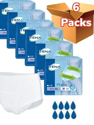 TENA Pants Maxi Medium Case Saver 6 Packs of 10 Incontinence Pant Adult Pull Up