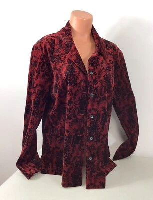 Abrigo Chaqueta Tog Shop Rojo Terciopelo Burnout Mujer Grande Nuevo Foto 1 de 4