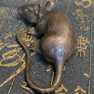 collectable bronze handmade mouse Figure statue netsuke table decoration - Picture 1 of 7