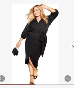 NWT City Chic Women's Plus Size Dress, Black, SZ XL (22) - Picture 1 of 4