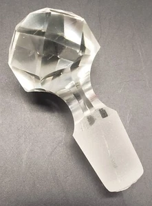 Tapón de vidrio transparente globo multifacético vintage para jarra - Imagen 1 de 7