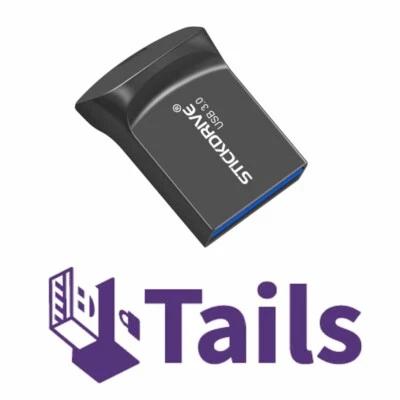 Tails Linux 6.6 - 32 Gb USB 3 Unidad Seguro Rápido Seguro Anónimo Sistema operativo de arranque en vivo Foto 1 de 3
