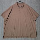 Harbor Bay Polo Shirt Mens 7XL Brown Short Sleeve Cotton Blend