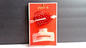 Pinzas para el cabello Piper K corazón con flecha rojo/rosa nuevas G11 - Imagen 1 de 2